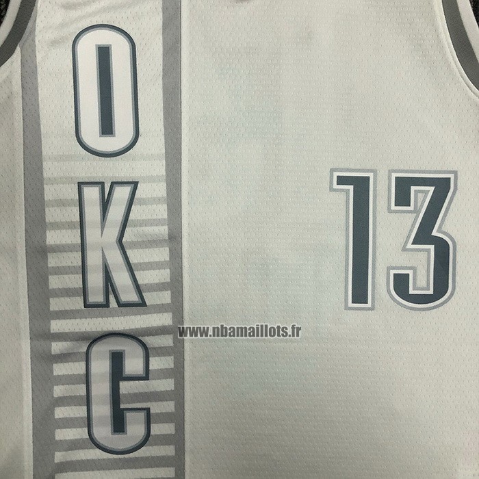 Maillot Oklahoma City Thunder Paul George NO 13 Ville 2021-22 Blanc